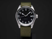 SeiyaJapan Miyota 9015 Automatic Watch - 38mm Black Dial Field Watch A type-front