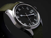 SeiyaJapan Miyota 9015 Automatic Watch - 38mm Black Dial Field Watch A type-left side